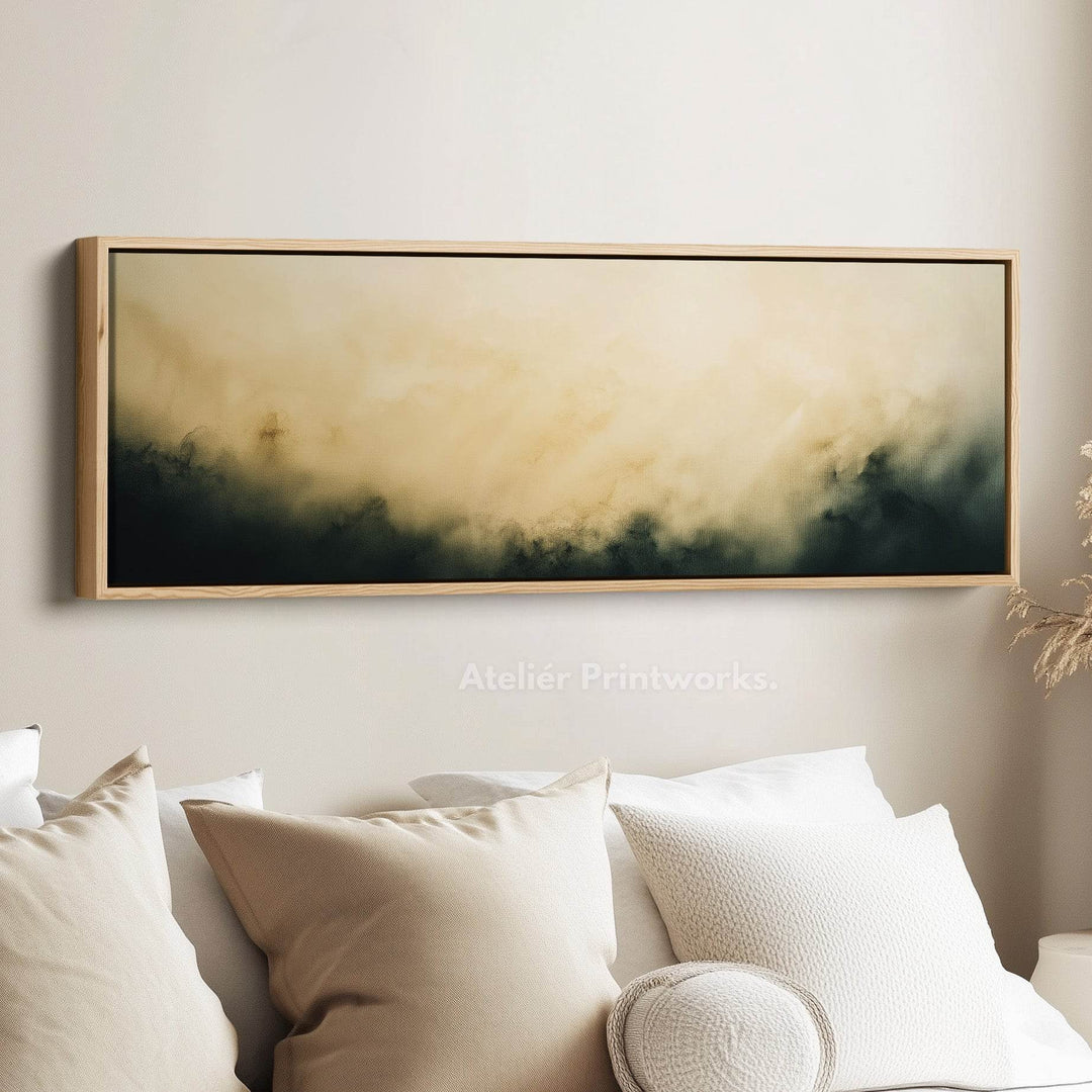 Abstract Beige Long Narrow Wall Art Horizontal Wall Decor - Atelier Printworks