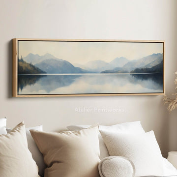 Abstract Mountain and Lake Horizontal Wall Art - Atelier Printworks