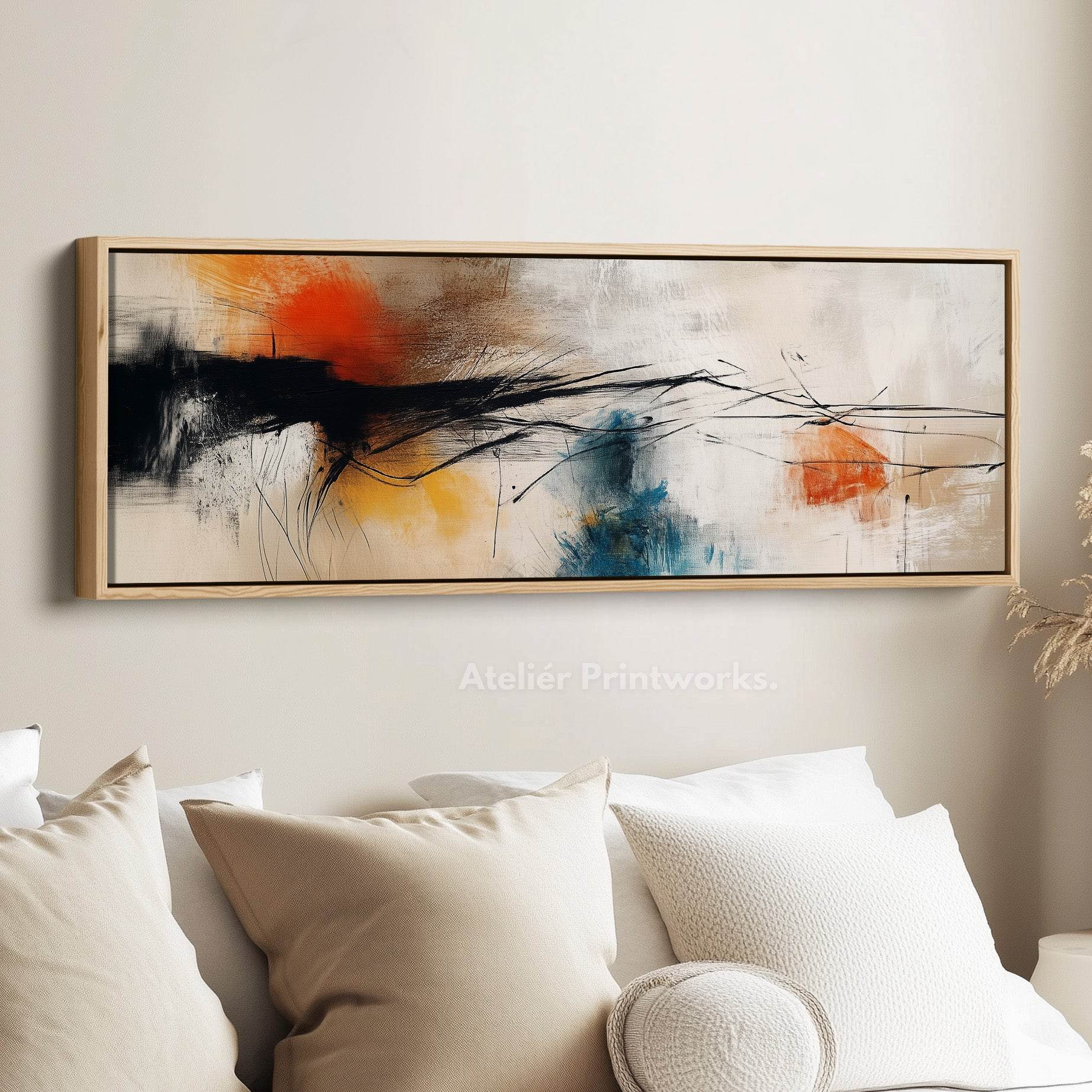 Colourful Abstract Large Horizontal Wall Art – Atelier Printworks