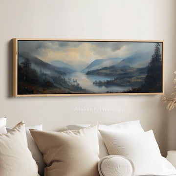 Vintage Mountain Wall Art Large Framed Picture - Atelier Printworks