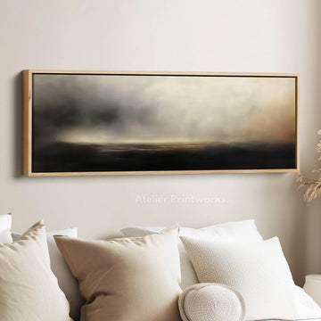 Large Horizontal Framed Canvas Wall Art Abstract Cloud - Atelier Printworks