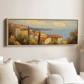 Coastal Seascape Large Long Canvas Horizontal Wall Art - Atelier Printworks