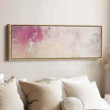 Abstract Pink Pastel Long Horizontal Wall Art Panoramic Wall Art - Atelier Printworks