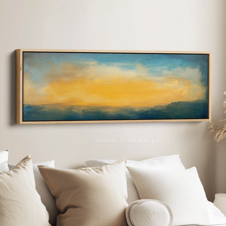 Abstract Sunset Narrow Long Wall Art Canvas - Atelier Printworks