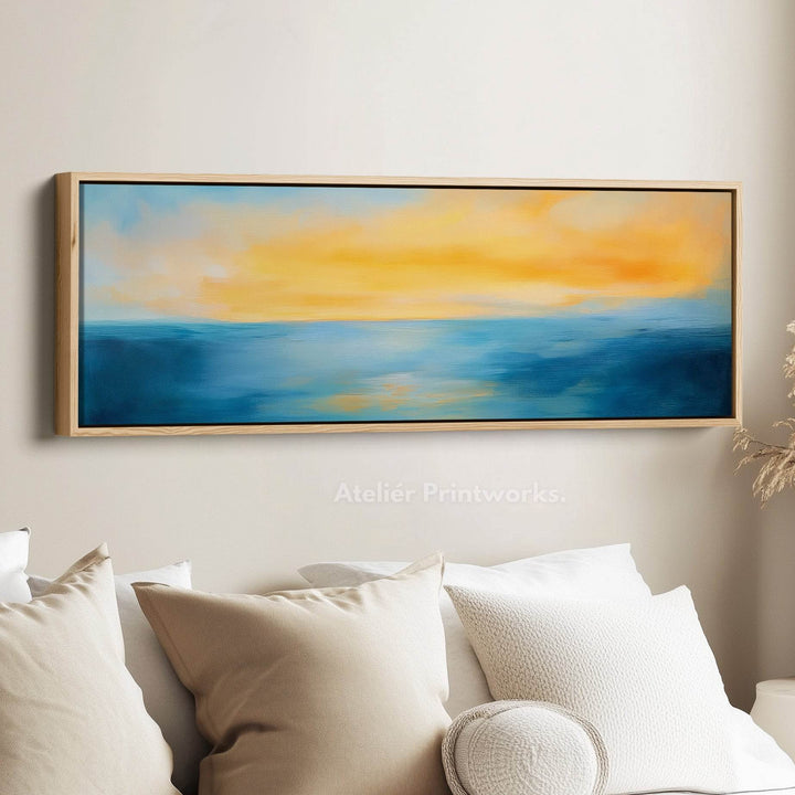 Abstract Sunset Long Narrow Panoramic Wall Art Canvas - Atelier Printworks