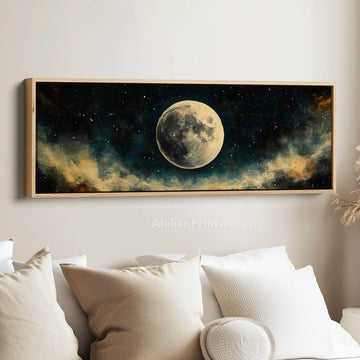 Wide Narrow Skinny Wall Decor Abstract Moon - Atelier Printworks