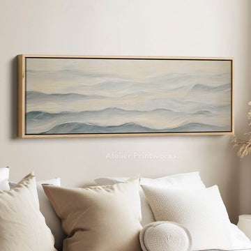 Ocean Waves Above Bed Wall Decor Long Horizontal Wall Decor - Atelier Printworks
