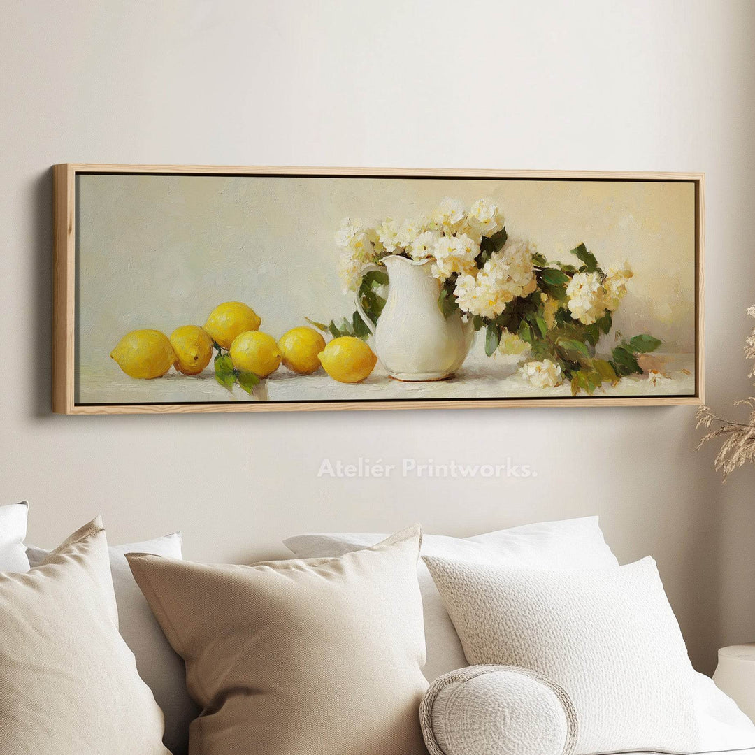 Kitchen Lemon Wall Decor Long Panoramic Canvas Wall Art - Atelier Printworks