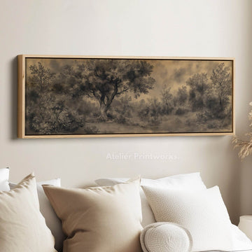 Vintage Forest Long Narrow Horizontal Wall Art - Atelier Printworks