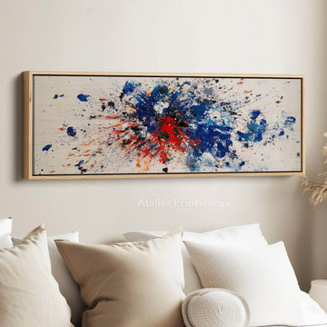 Black Abstract Panoramic Large Framed Wall Decor - Atelier Printworks