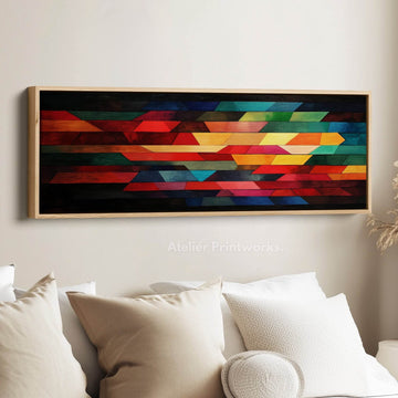 Colorful Geometric Panoramic Large Framed Wall Decor - Atelier Printworks