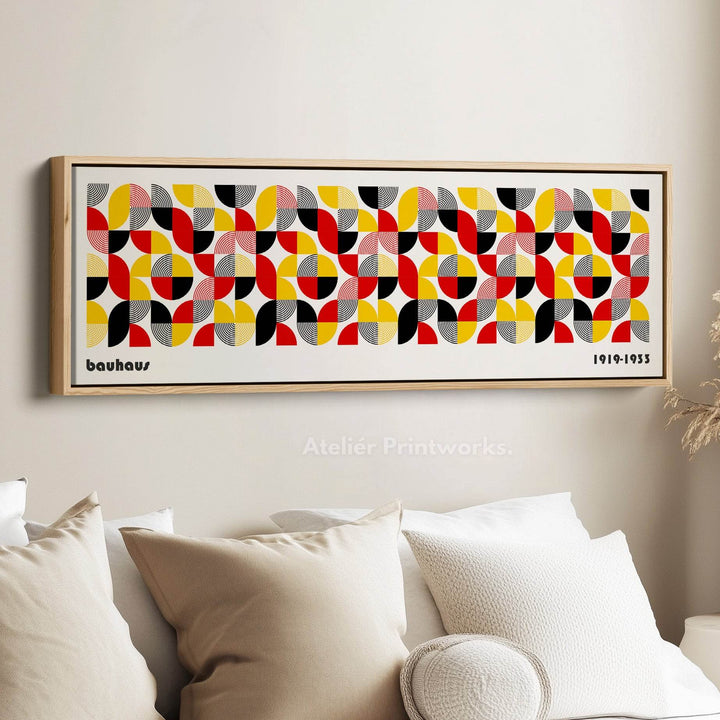Above Bed Wall Art Framed Bauhaus Canvas - Atelier Printworks