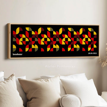 Narrow Above Bed Wall Decor Large Framed Bauhaus Modern - Atelier Printworks