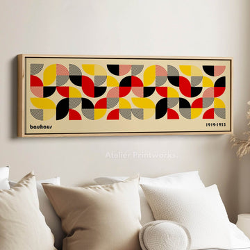Long Horizontal Bedroom Wall Art Bauhaus Beige - Atelier Printworks