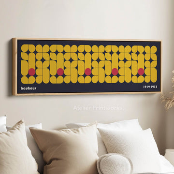 Long Framed Living Room Wall Art Modern Bauhaus - Atelier Printworks