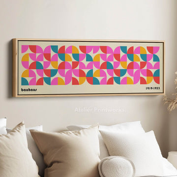 Panoramic Living Room Bauhaus Beige Wall Art - Atelier Printworks