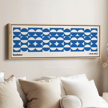 Bauhaus Long Narrow Panoramic Framed Canvas Wall Art - Atelier Printworks