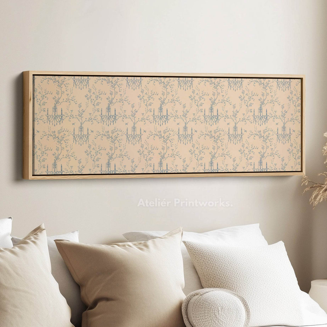 Vintage French Blue & Beige Long Narrow Wall Art - Atelier Printworks