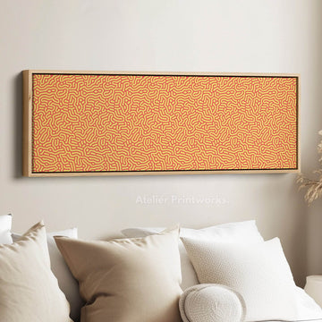 Yellow & Red Geometric Organic Pattern Horizontal Wall Art - Atelier Printworks