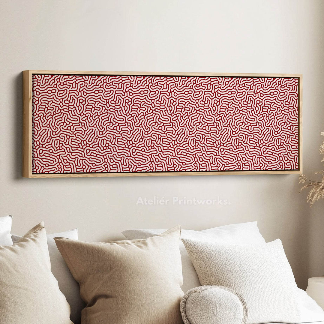 Red & White Coral Pattern Panoramic Wall Decor - Atelier Printworks
