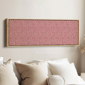 Red & White Coral Pattern Panoramic Wall Decor - Atelier Printworks