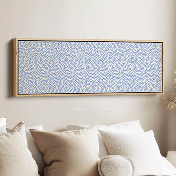 Blue & White Coral Pattern Panoramic Wall Decor - Atelier Printworks