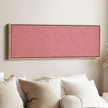 Red & Pink Organic Pattern Panoramic Long Wall Decor - Atelier Printworks