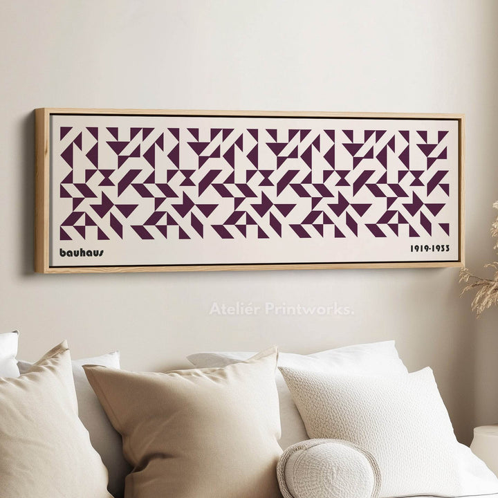 Panoramic Wall Decor Purple Bauhaus Framed Canvas - Atelier Printworks