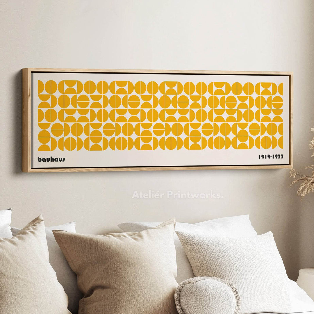 Long Narrow Above Bed Wall Art Orange Bauhaus - Atelier Printworks