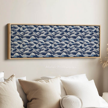 Japandi Style Wave Long Narrow Horizontal Wall Decor - Atelier Printworks