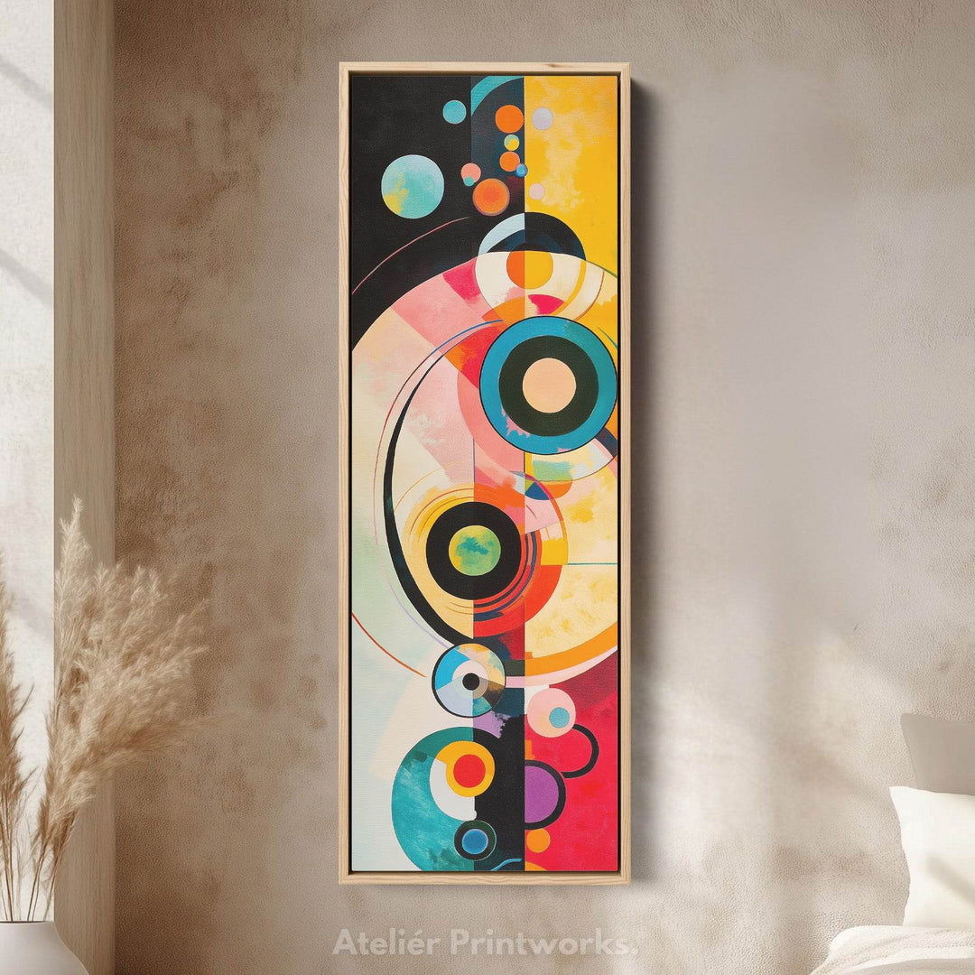 Long Narrow Colourful Abstract Circles Wall Art - Atelier Printworks
