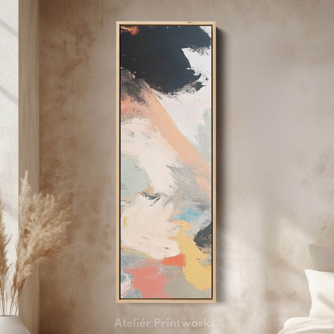 Long Narrow Vertical Colourful Abstract Wall Art Tall slim Wall Decor - Atelier Printworks
