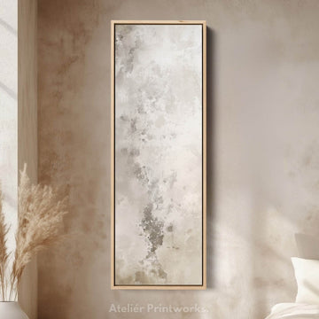 Large Long Narrow Canvas Wall Art - Beige & Grey - Atelier Printworks
