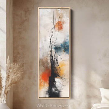 Vertical Large Canvas Wall Art Long Narrow Colourful Abstract - Atelier Printworks