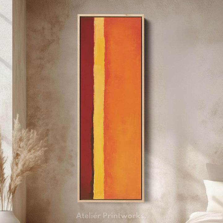 Orange Abstract Long Vertical Large Canvas Wall Decor - Atelier Printworks