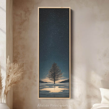 Night Sky Large Frame Wall Decor Long Narrow Vertical Wall Art - Atelier Printworks