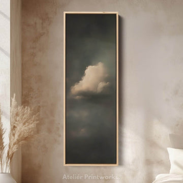 Dramatic Cloud Large Canvas Framed Wall Art Long Vertical Wall Decor - Atelier Printworks