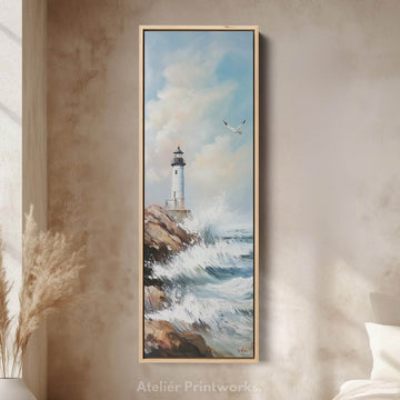 Long Vertical Wall Art - Lighthouse Big Large Picture Decor - Atelier Printworks