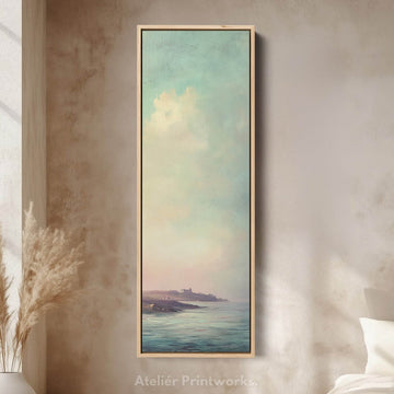 Vintage Sea Large Framed Canvas Long Vertical Narrow Wall Decor - Atelier Printworks
