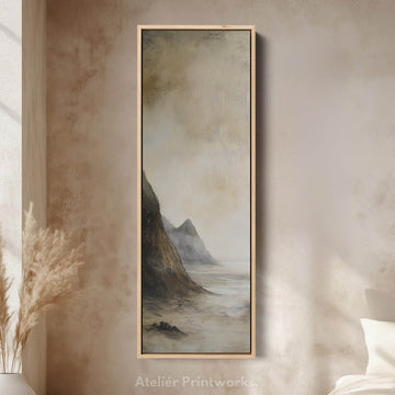 Vintage Coastal Wall Art Large Framed Vertical Tall Narrow Wall Decor - Atelier Printworks