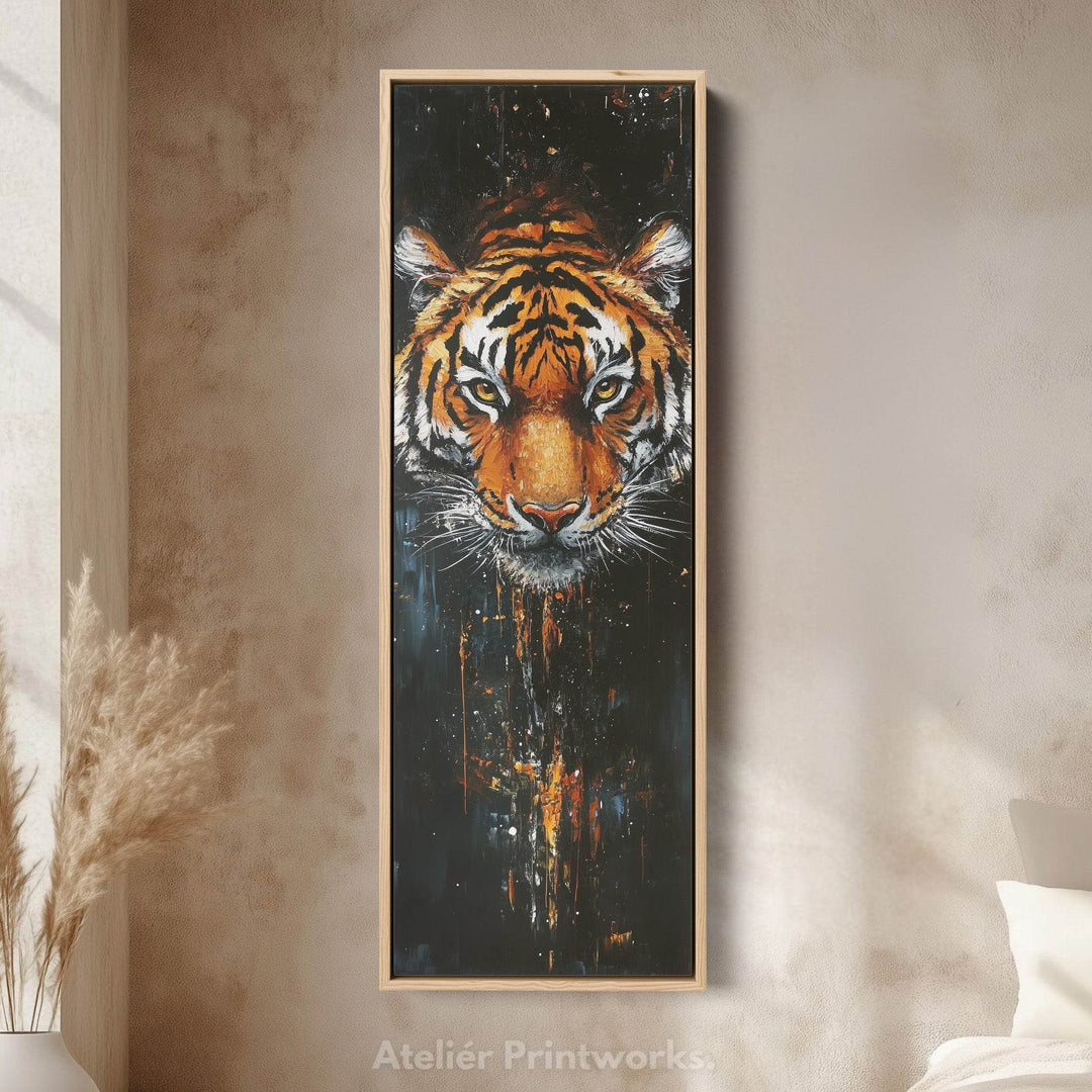 Tiger Long Narrow Vertical Large Canvas Wall Decor - Atelier Printworks