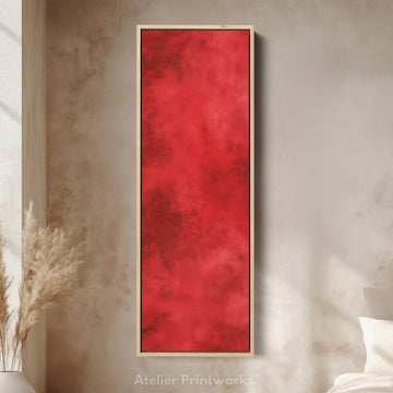 Minimalist Red Living Room Decor Vertical Wall Art - Tall Long Narrow Vertical - Atelier Printworks