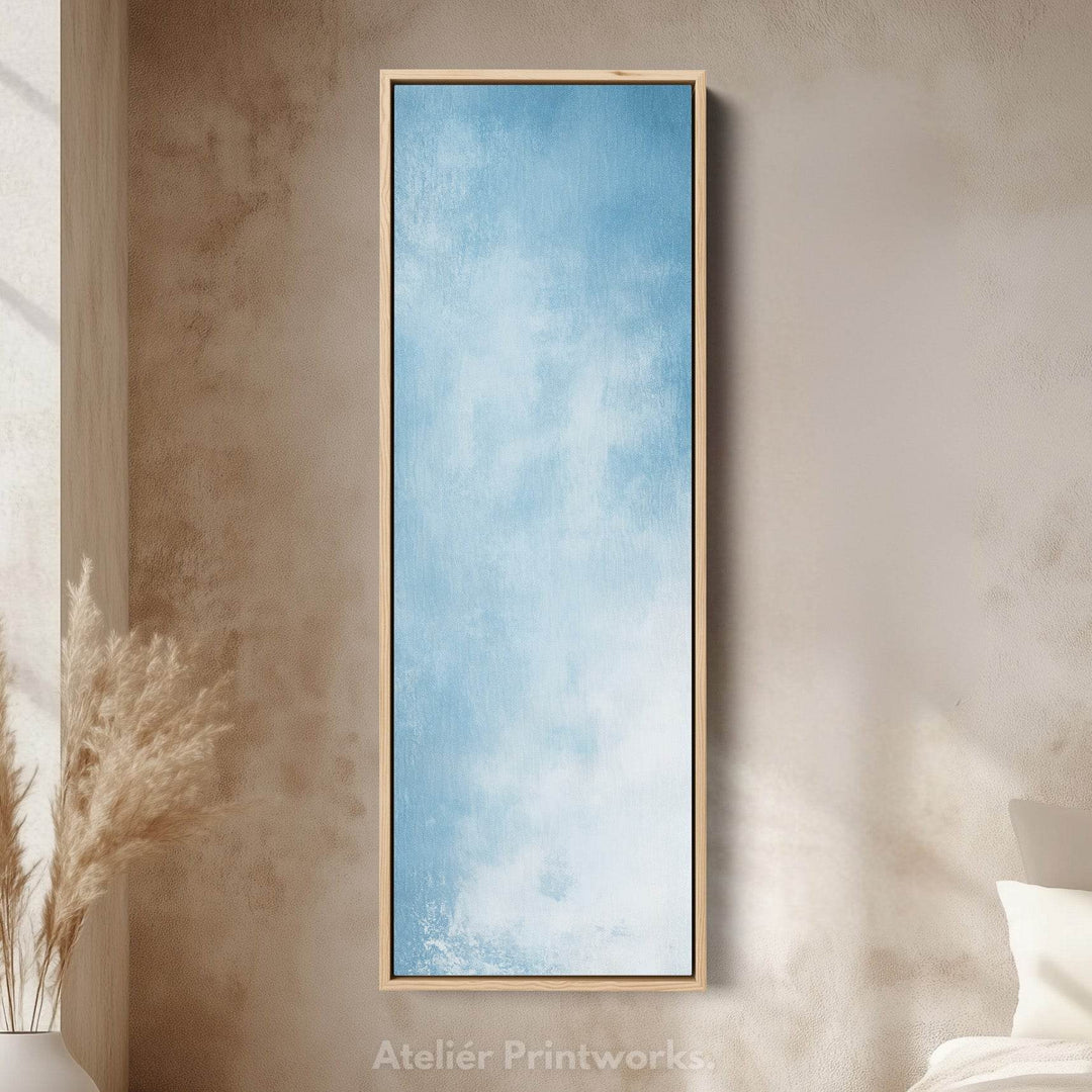 Light Blue Abstract Bedroom Decor Vertical Wall Art - Tall Long Narrow Vertical - Atelier Printworks