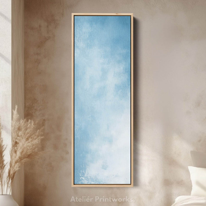 Light Blue Abstract Bedroom Decor Vertical Wall Art - Tall Long Narrow Vertical - Atelier Printworks