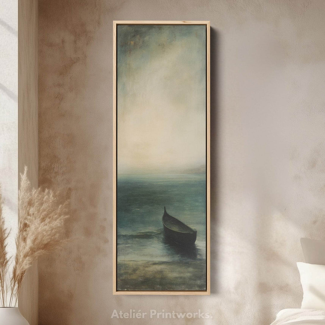 Vintage Ocean Framed Vertical Long Canvas Wall Art Prints for bedroom - Atelier Printworks