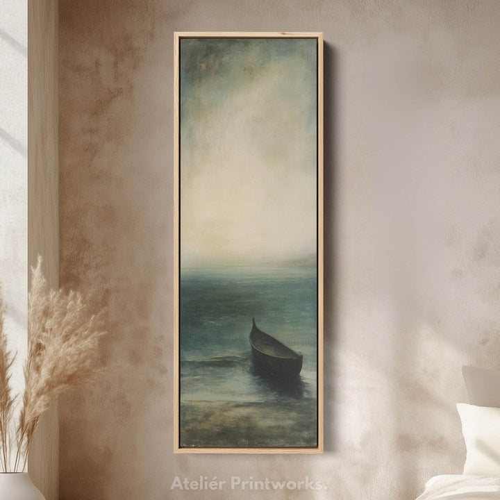 Vintage Ocean Framed Vertical Long Canvas Wall Art Prints for bedroom - Atelier Printworks