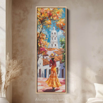 Cartagena Long Canvas Wall Art Prints For Bedroom Framed Vertical - Atelier Printworks