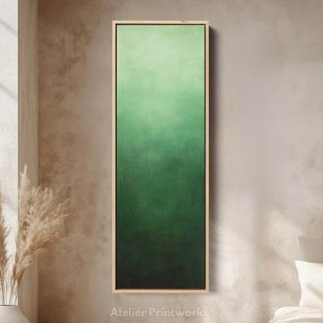 Minimalist Green Living Room Decor Vertical Wall Art - Tall Long Narrow Vertical - Atelier Printworks