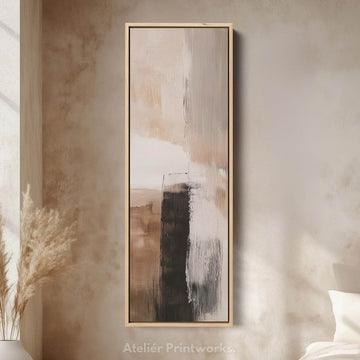 Neutral Abstract Large Canvas Long Narrow Vertical Wall Art Decor - Atelier Printworks