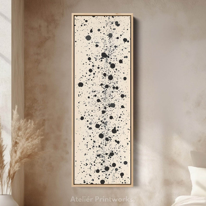 Abstract Dots Tall Vertical Large Framed Canvas - Atelier Printworks